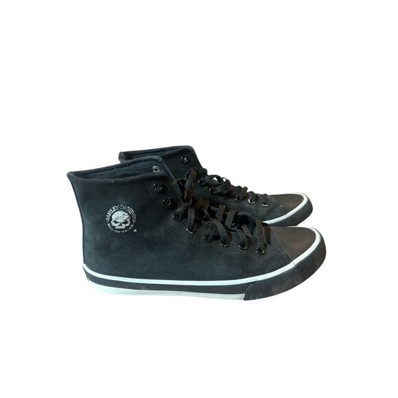 Harley Davidson Mens Baxter black hightop sneaker size 10 - Picture 2 of 10